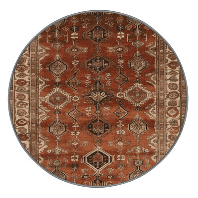 Machine Washable Persian Brown Area Rug
