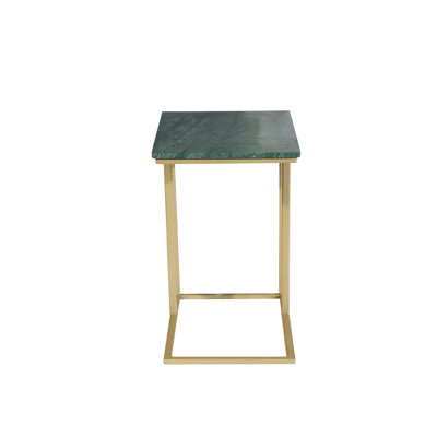 Sofa Side Table,  Marble Top End Table With Sturdy  Metal Frame For Living Room