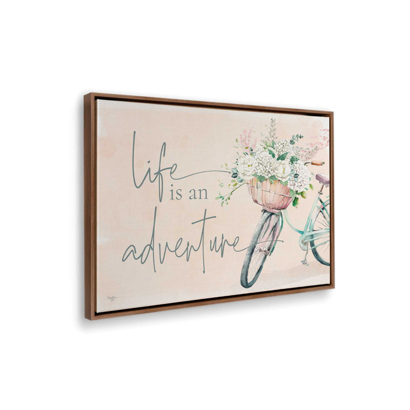 «Life is an Adventure» par Mollie B., reproduction d'art, Toile avec cadre, Brun, L 16 po x H 12 po