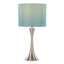 Lampe de table contemporaine en métal 24 "en nickel brossé avec abat-jour en lin turquoise texturé de Grandview Gallery - Ensemble de 2-1359539646