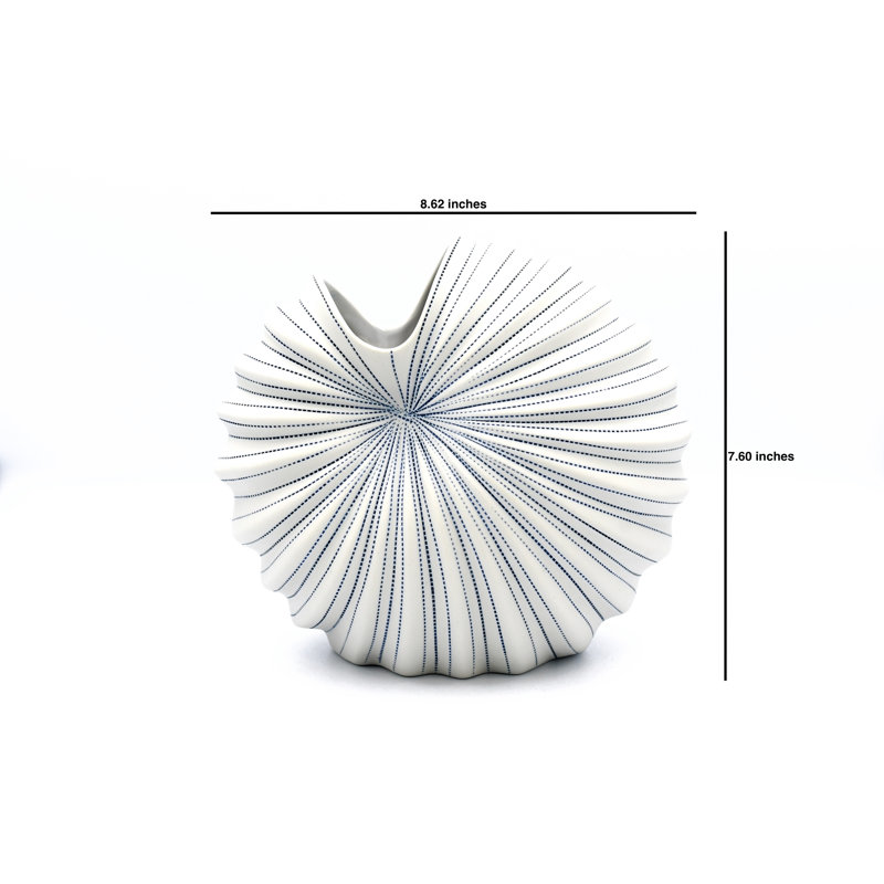 Vase de table Avalo, H 7,6 po x l 8,6 po x P 5 po, Bleu