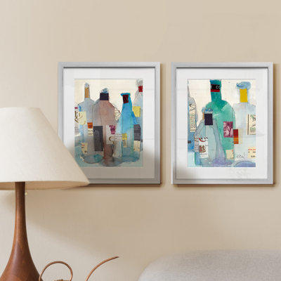 " The Wine Bottles I " 2 - Pieces