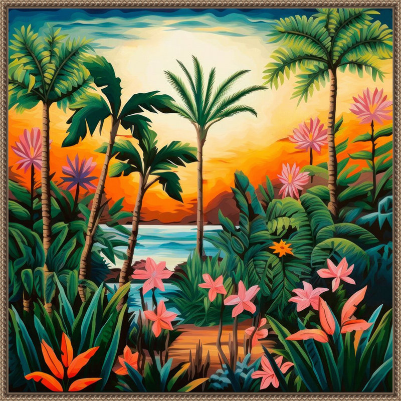 Impression sur toile encadrée, "Tropical Paradise Dreams IV" par Lazar studio, H 30 po x l 30 po