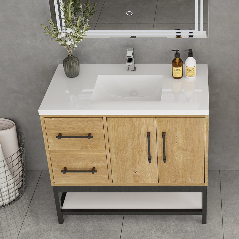 Meuble-lavabo simple avec plateau Victoria 23,7, Chêne
