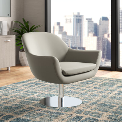 Tiyrene Faux Leather Seat Reception Chair with Metal Frame