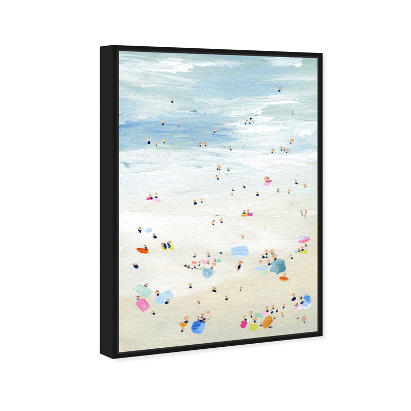 «Nautical and Coastal Tiny People Coastal Beach», reproduction d'art graphique sur toile tendue, H 45 po x l 30 po