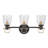 Easton Three-Light Bath Vanity Fixture w/ Clear Seedy Glass Shades-90546956