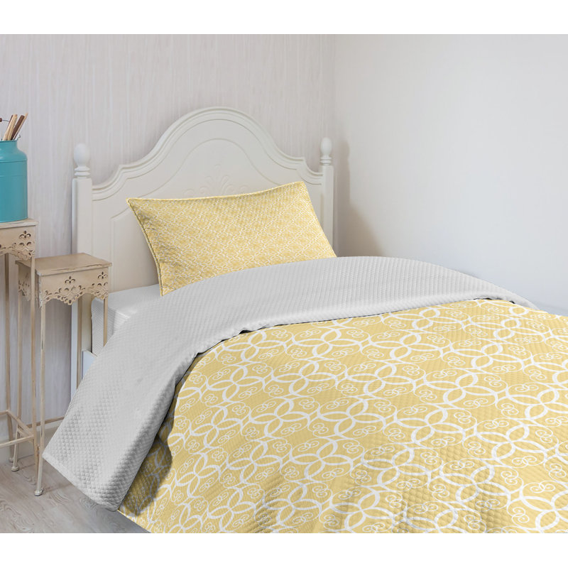 Twin White Quilted Bedspread Set with Pillow Sham