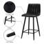 Upholstered Counter Stool with Metal Frame-1977216519