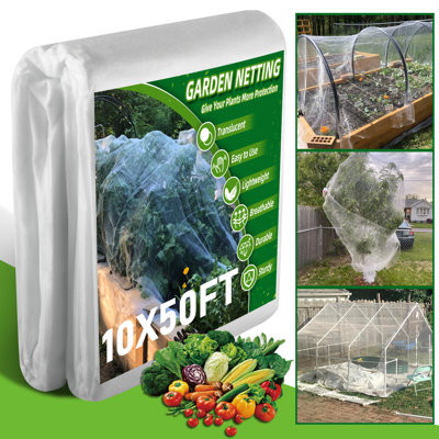Garden Netting - Ultra Fine Garden Netting Pest Barrier For Vegetable, Plants, Fruits, Flowers And Crops Greenhouse Row Cover Raised Bed Patio Mesh Netting