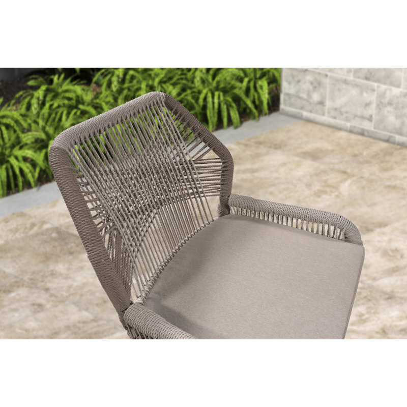 Giustino Aluminum Outdoor Stool with Cushion, Bar Stool (30.5” Seat Height)
