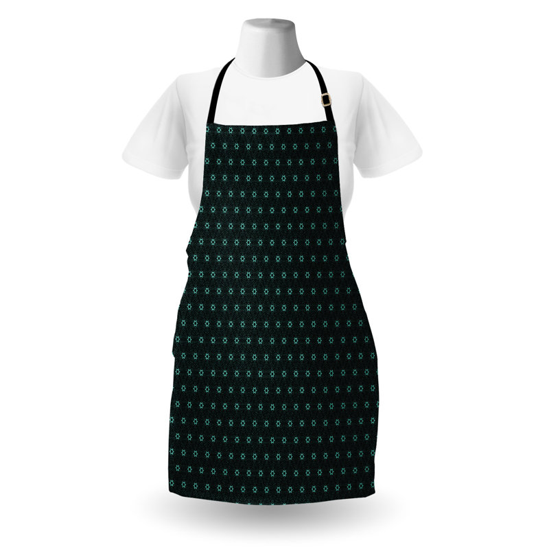 Tablier East Urban Home Stars unisexe, lignes triangulaires, taille adulte, noir turquoise