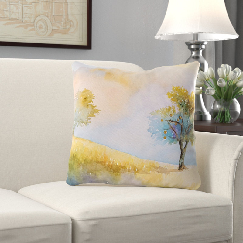 Coussin décoratif painting Ancheta, Microsuède, Intérieur