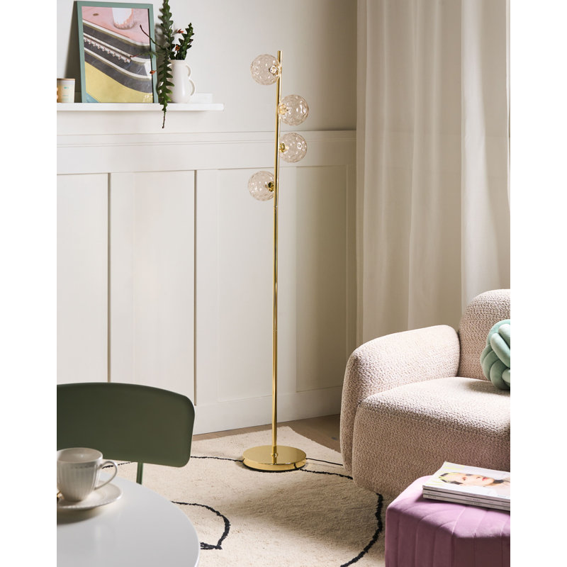 157cm Gloss Traditional Floor Lamp, Beige