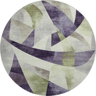 Premium Machine Washable Bitteridge AMF1836 Swirls Rug