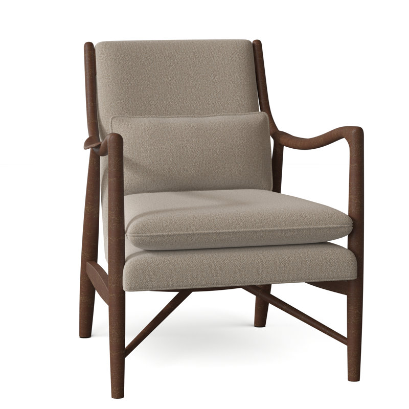 Cole 27" W Armchair, 9508 Sand Polypropylene/Olefin, Espresso