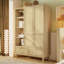 Solid Wood and Metal Wardrobe