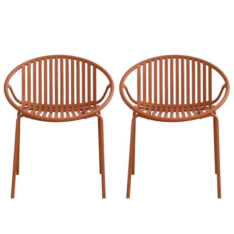Chaises de salle à manger de patio, Orange