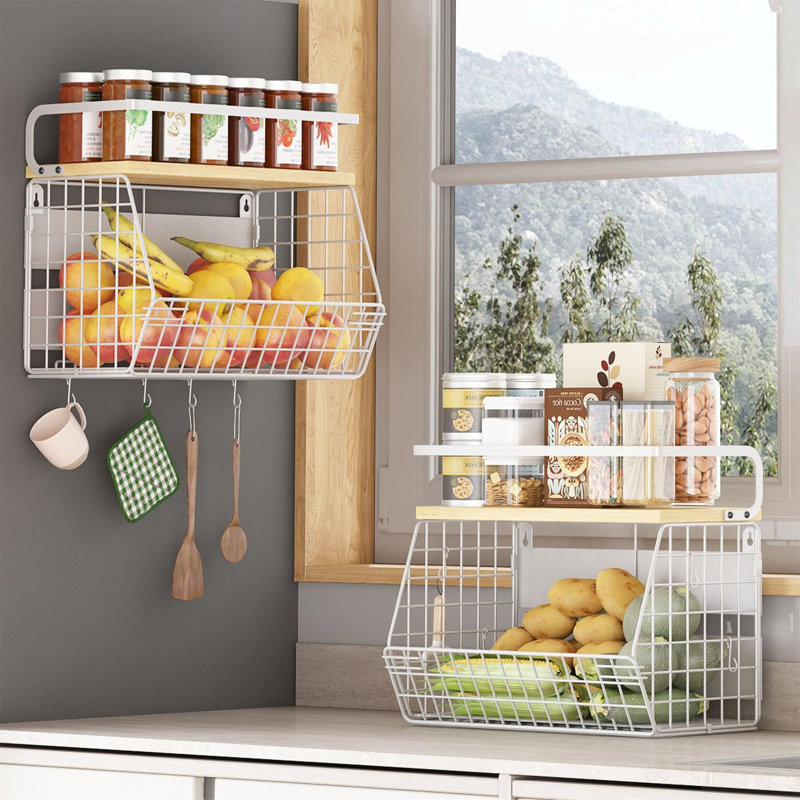 Stainless Steel Spice Rack, White