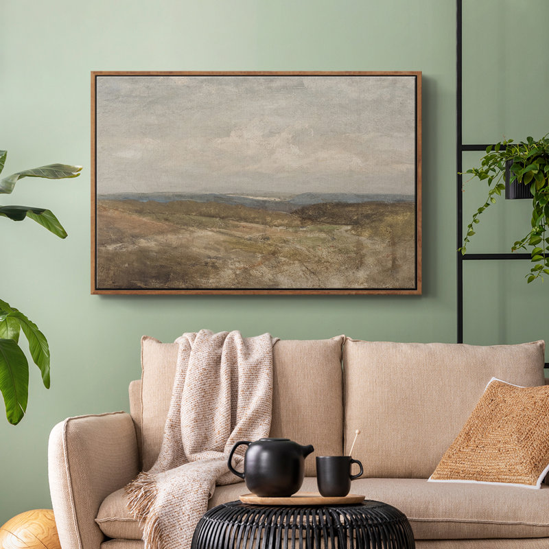 «Vintage Landscape -CMXLI» sur, Toile encadrée noyer flottant, H 25 po x l 37 po