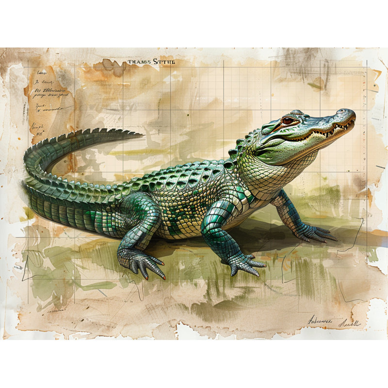 Green Alligator Wildlife Machine Printed Throw Blanket, Queen