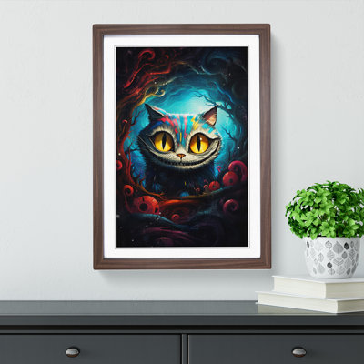 Cheshire Cat Abstract 1 Piece Single Picture Frame Wall Art