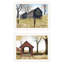 2 décorations murales: Barn & Buck County Bridge, impressions encadrées en blanc. 18 po x 1 po x 14 po, 5 lb. Fabriqué en décoration avec