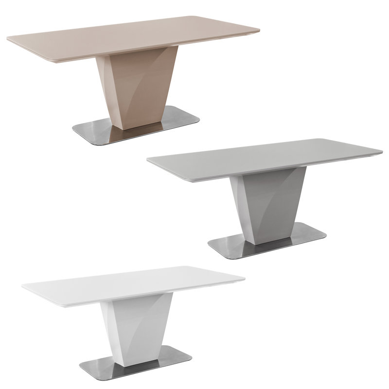 Naya Glass Top Dining Table, Taupe