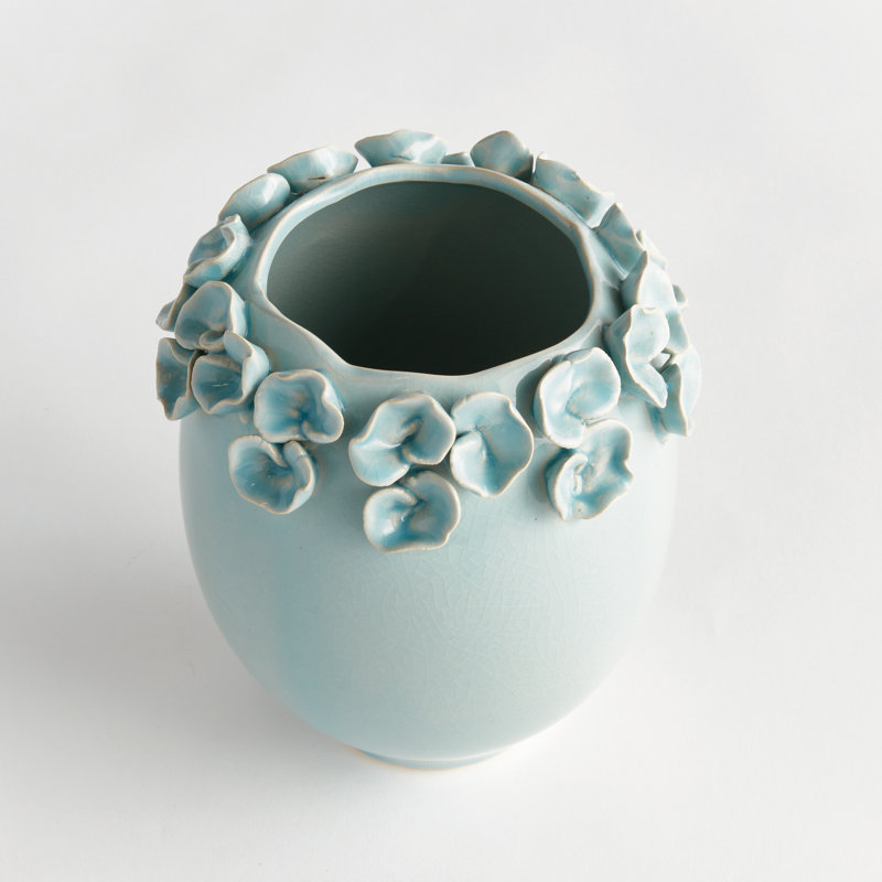 Petite Fleur Handmade Clay Table Vase, 7.75"