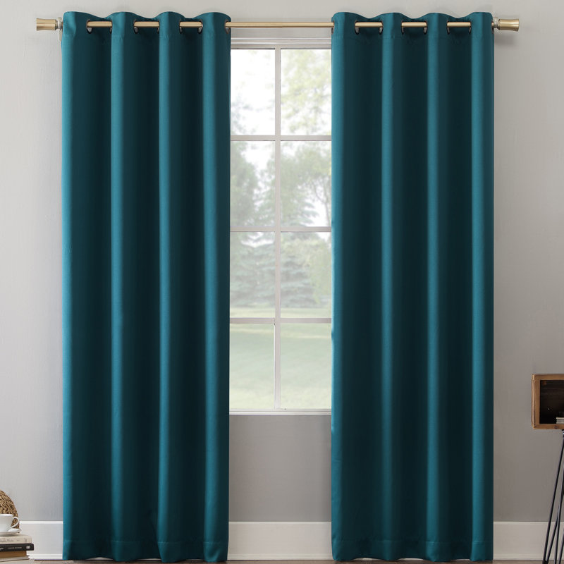 Blackout Grommet Curtain Panel - Basics by Wayfair™, 40" W x 95" L, Teal