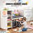 Kids Reading Nook Bench 6-Cubby Storage Bookshelf with Seat Cushion White