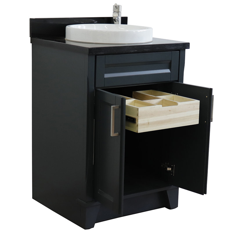 Ensemble de meuble-lavabo simple 25 po, Noir galaxie