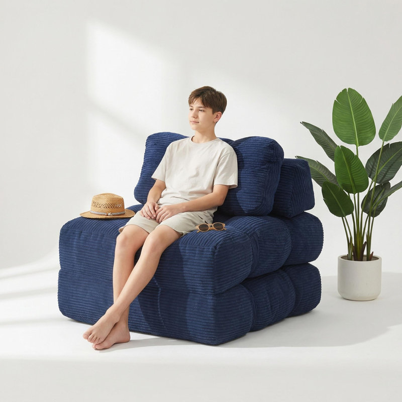 1 Seater Sofa, Blue