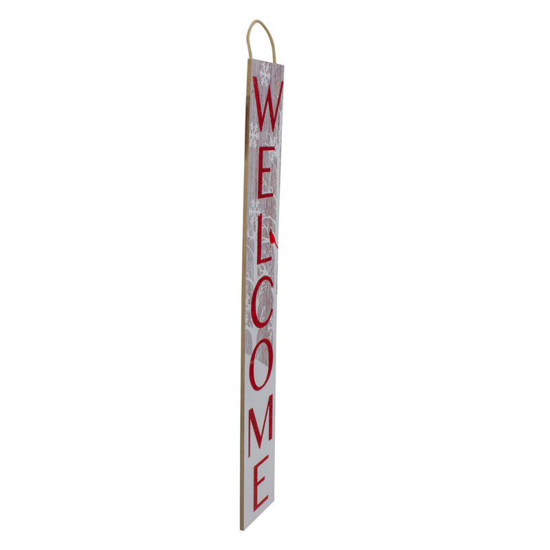 Décoration murale de Noël rouge et blanc «Welcome»