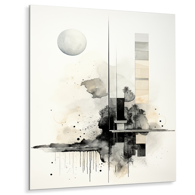 Mirage monochrome Lansdcape 2 - Paysage abstrait, H 20 po x l 12 po x P 1 po