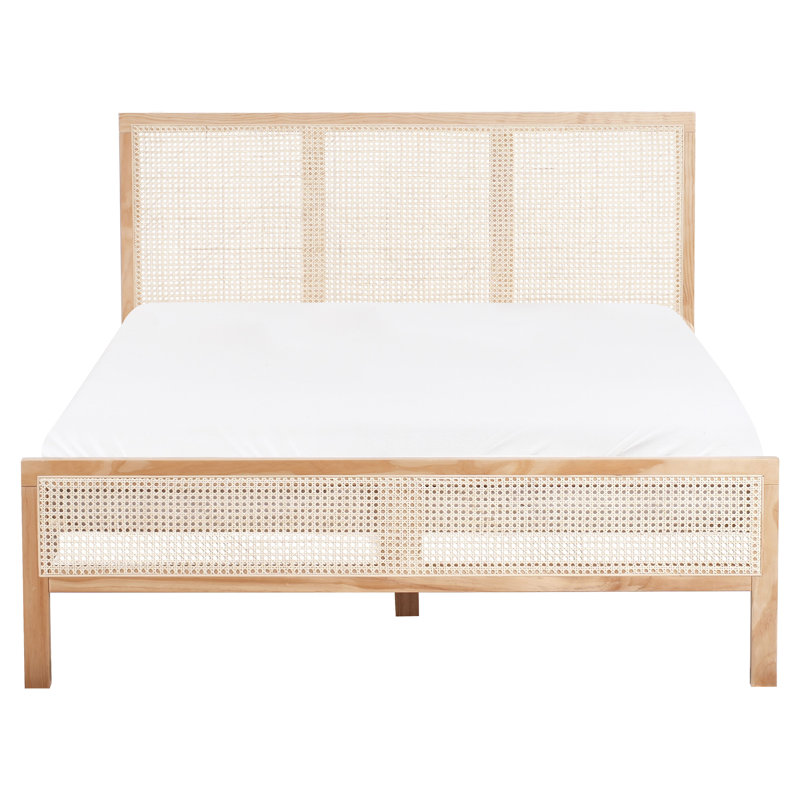 Bed Pine Wood SALERNAS, European Double (140 x 200 cm), Light Brown