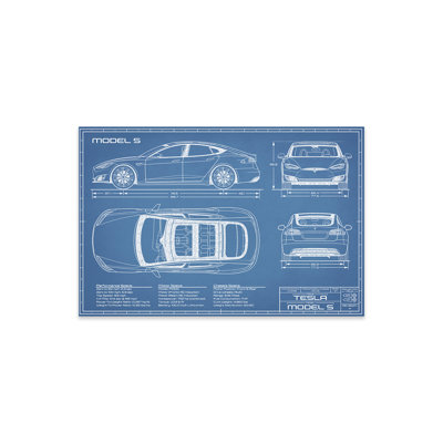 " Tesla Model S (2016-2020) Blueprint " by Action Blueprints