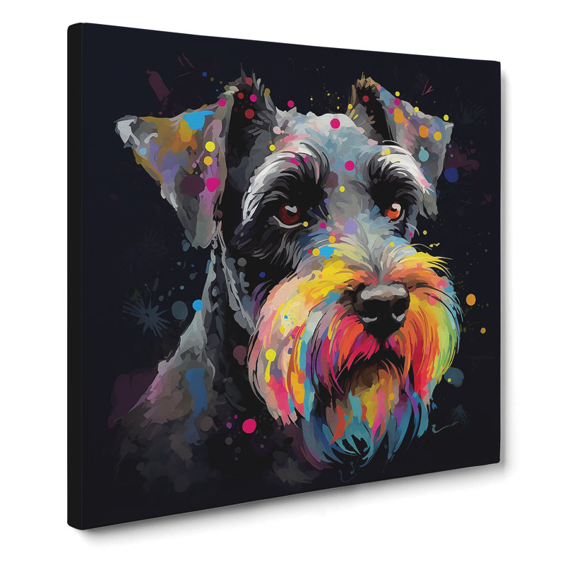 Schnauzer Abstract Art No.5 - Wrapped Canvas, 35cm H x 35cm W x 3cm D