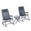 Ensemble bistro 3 pièces avec chaise berçante d'extérieur et table basse pliante avec table basse en verre-1941787553