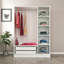 Armoire moderne avec panneau de particules enduit de mélamine à 100%, blanc et noir, 53,1 po x 82,7 po x 20,5 po | Conception durable, grand espace de rangement, élégant pour les chambres et les espaces de vie contemporains, assemblage facile-32863412-32863414