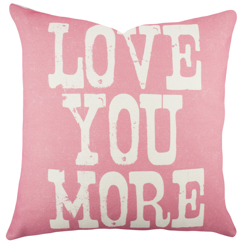 Love You More Throw Pillow, Pink