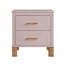 Table de chevet 2 tiroirs, rangement en bois de qualité supérieure avec design cannelé élégant-129598601