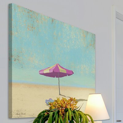 Pink Umbrella' by Rick Novak Painting Print on Wrapped Canvas -  Marmont Hill, MH-NOVAK-01-C-18