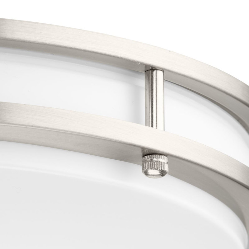 Plafonnier encastré 5 lumières, Nickel brossé, H 2,83 po x l 14 po x P 14 po