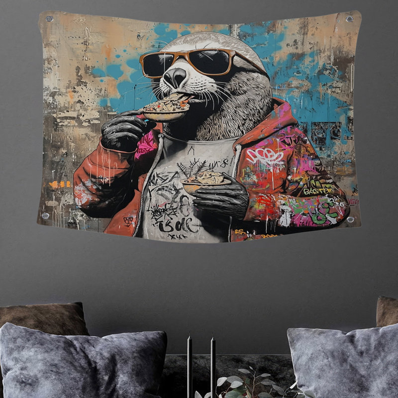 Tapisserie murale Cool Otter, H 50 po x l 60 po