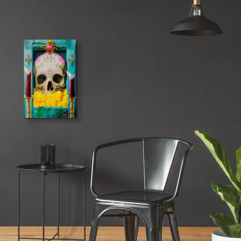 "Calavera" par Robert Valadez, H 24 po x l 16 po x P 0,2 po