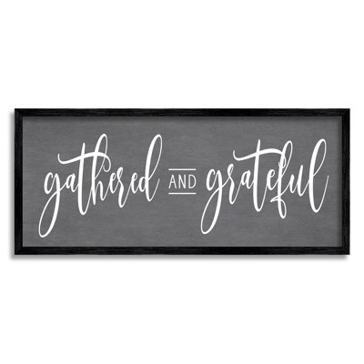 " Gathered & Grateful Fancy Cursive Thankful Family " by Lettered And Lined