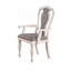 Ensemble de 2 chaises de salle à manger avec accoudoirs - Coussin rembourré blanc élégant, style rétro français classique, structure en bois robuste, confortable pour la salle à manger et le bureau, H 42 po