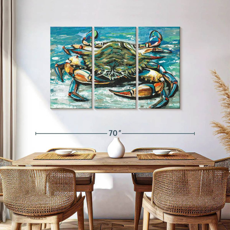 Crabe Brampt Blue Palette I, H 36 po x l 57 po