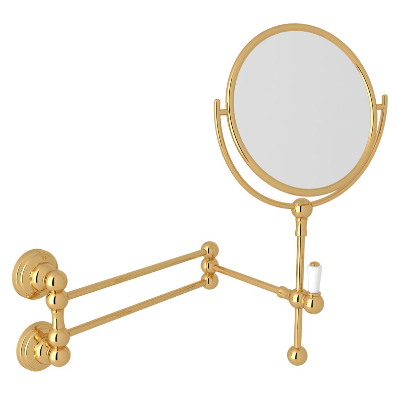 Edwardian Modern & Contemporary Magnifying Bathroom / Vanity Mirror, English Gold